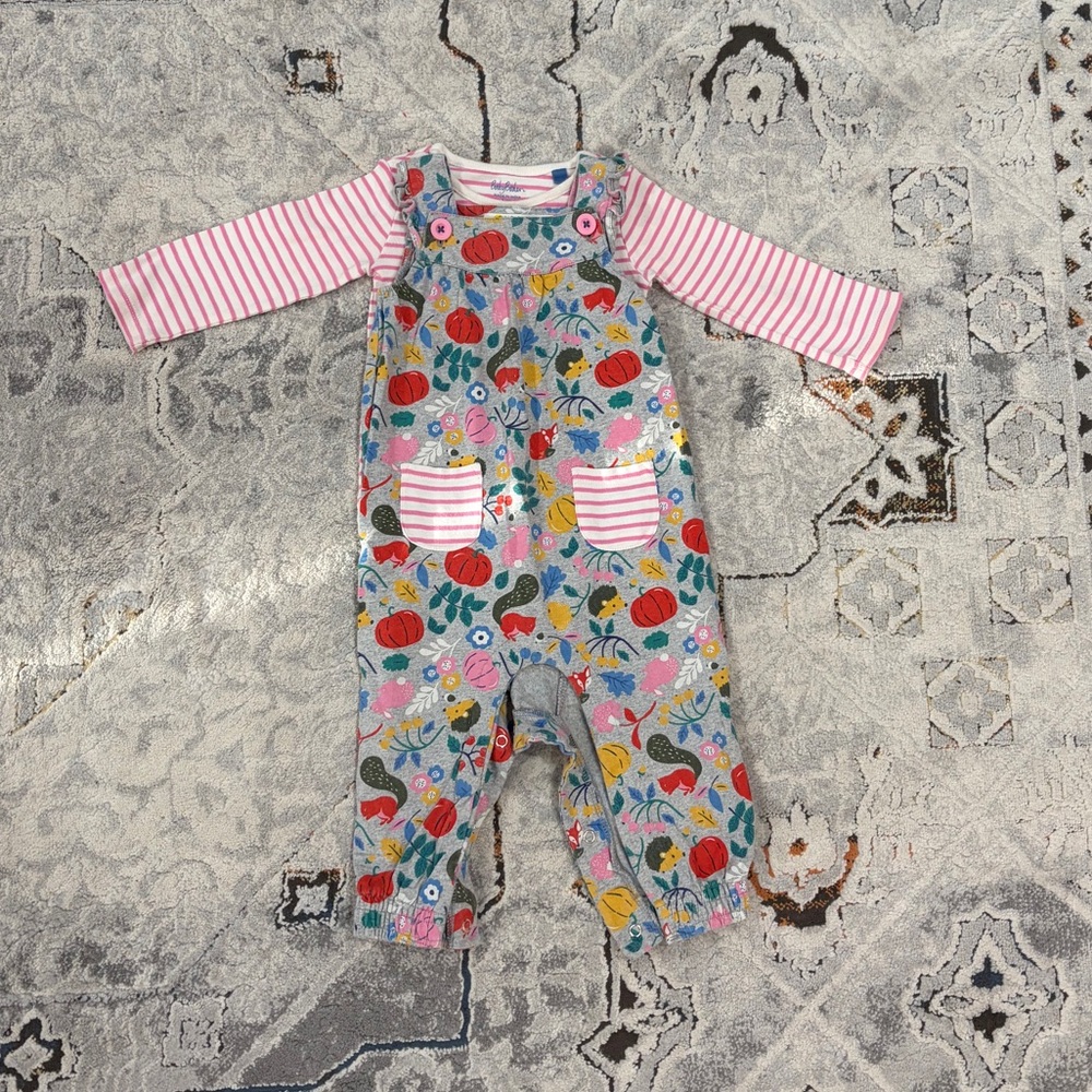 Baby Boden forest friends overall set, 12 months